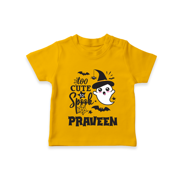 Too Cute Spooh Tshirt | Personalized Baby Tshirt for Spooky Fun - CHROME YELLOW - 0-5 Months Old (Chest 17")