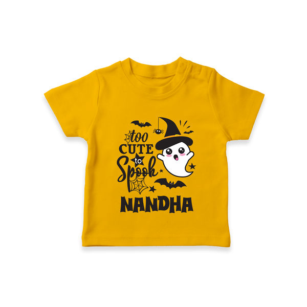 Too Cute To Spook Ghost Print Baby Tshirt - CHROME YELLOW - 0-5 Months Old (Chest 17")