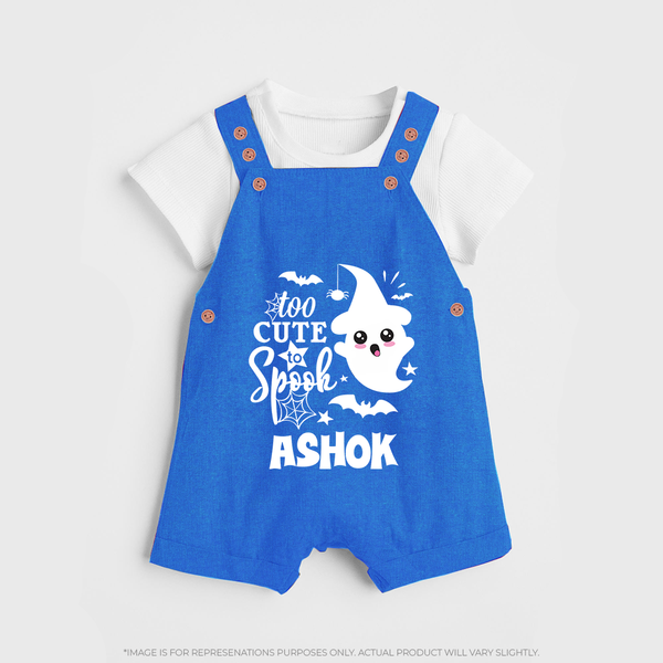 Too Cute Spooh Dungaree Set | Personalized Baby Dungaree Set for Spooky Fun - COBALT BLUE - 0 - 5 Months Old (Chest 18")