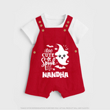 Too Cute To Spook Ghost Print Baby Dungaree - RED - 0 - 5 Months Old (Chest 18")