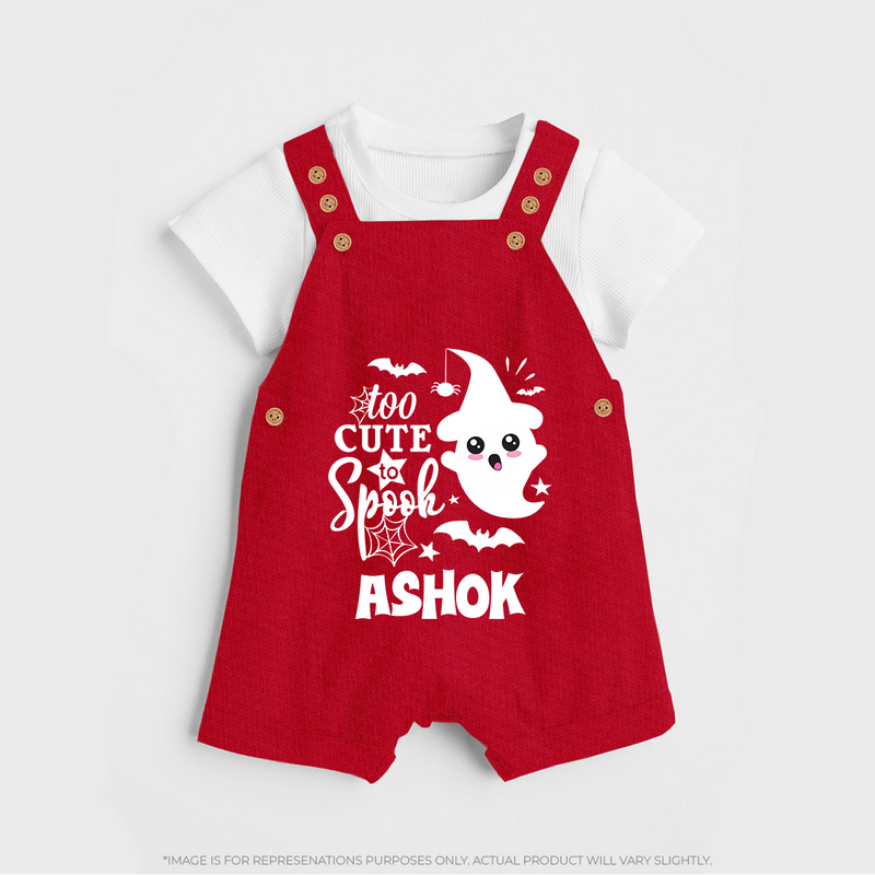 Too Cute Spooh Dungaree Set | Personalized Baby Dungaree Set for Spooky Fun - RED - 0 - 5 Months Old (Chest 18")