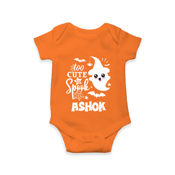 Too Cute Spooh Romper | Personalized Baby Romper for Spooky Fun - ORANGE - New Born (Chest 14")