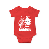 Too Cute To Spook Ghost Print Baby Romper  - RED - New Born (Chest 14")