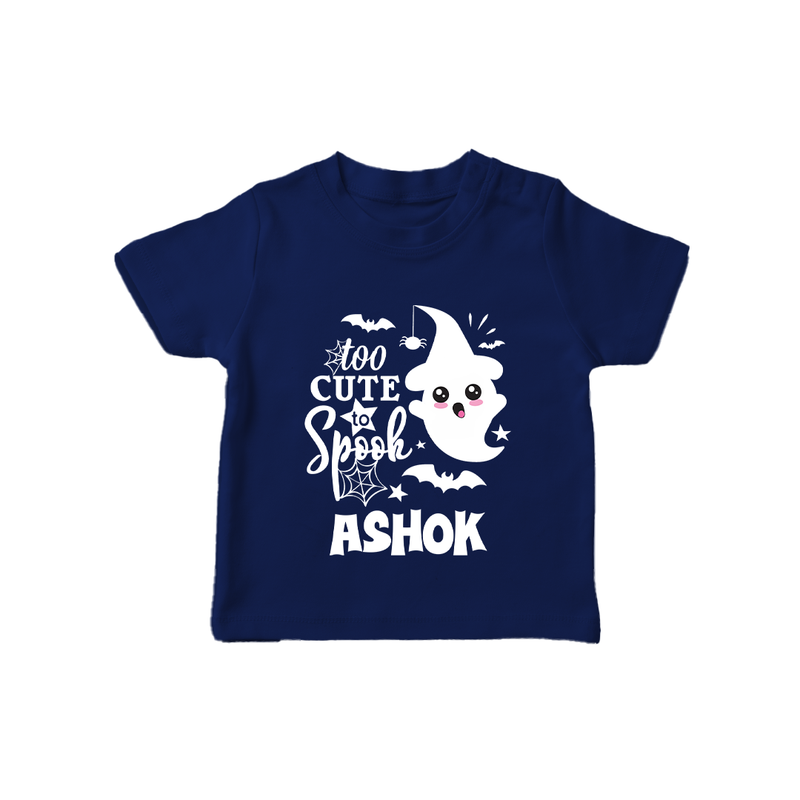 Too Cute Spooh Tshirt | Personalized Baby Tshirt for Spooky Fun - NAVY BLUE - 0-5 Months Old (Chest 17")