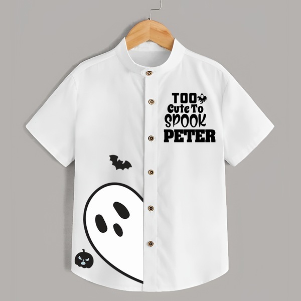 Too Cute Too Spook Shirt | Personalized Kids Named Shirt for Halloween - WHITE - 0 - 6 Months Old (Chest 23")