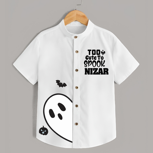 Too Cute To Spook Ghost Print Kids Shirt  - WHITE - 0 - 6 Months Old (Chest 23")