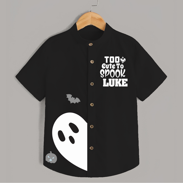 Too Cute Too Spook Shirt | Personalized Kids Named Shirt for Halloween - BLACK - 0 - 6 Months Old (Chest 23")