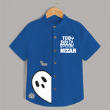Too Cute To Spook Ghost Print Kids Shirt  - COBALT BLUE - 0 - 6 Months Old (Chest 23")