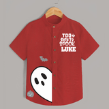 Too Cute Too Spook Shirt | Personalized Kids Named Shirt for Halloween - RED - 0 - 6 Months Old (Chest 23")