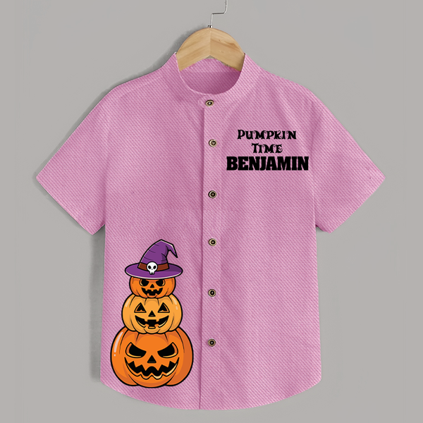 Pumpkin Time Shirt | Custom Kids Shirt for Spooky Fun - BABY PINK - 0 - 6 Months Old (Chest 23")