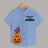 Pumpkin Time Halloween Print Kids Shirt  - SKY BLUE - 0 - 6 Months Old (Chest 23")