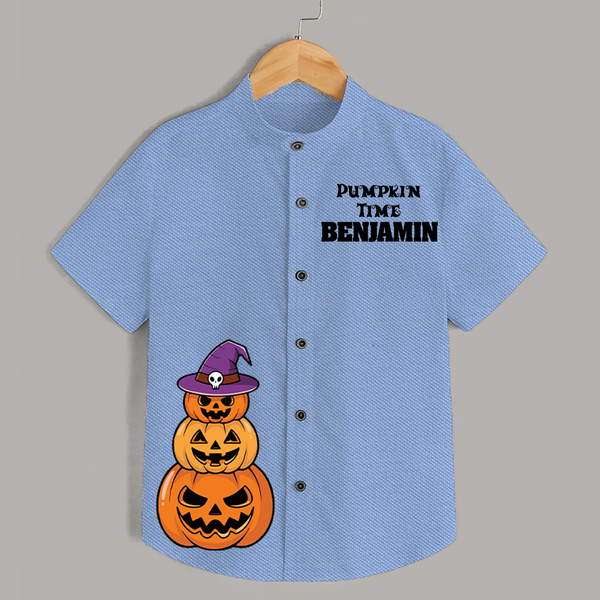 Pumpkin Time Shirt | Custom Kids Shirt for Spooky Fun - SKY BLUE - 0 - 6 Months Old (Chest 23")