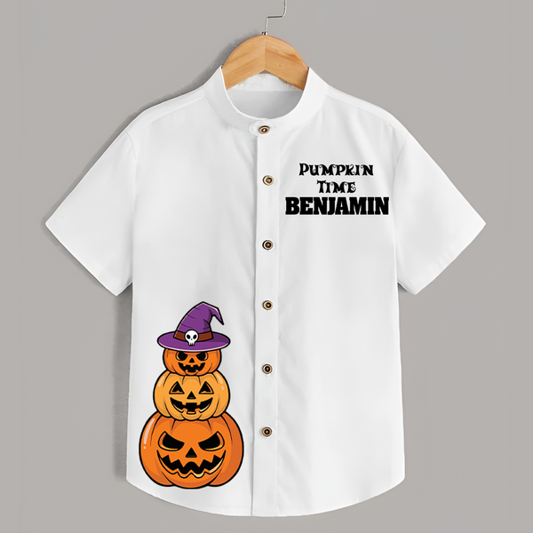 Pumpkin Time Shirt | Custom Kids Shirt for Spooky Fun - WHITE - 0 - 6 Months Old (Chest 23")