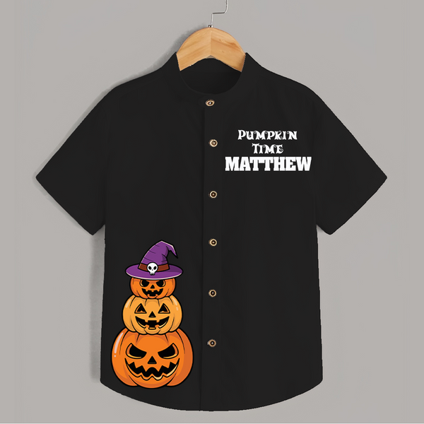 Pumpkin Time Shirt | Custom Kids Shirt for Spooky Fun - BLACK - 0 - 6 Months Old (Chest 23")
