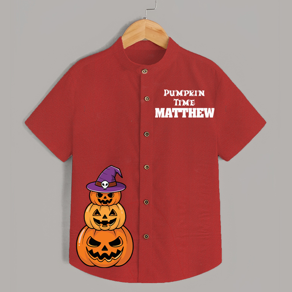 Pumpkin Time Shirt | Custom Kids Shirt for Spooky Fun - RED - 0 - 6 Months Old (Chest 23")