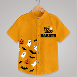 Hey Boo Ghost & Bat Print Kids Shirt  - CHROME YELLOW - 0 - 6 Months Old (Chest 23")