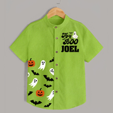 Hey Boo Shirt | Personalized Kids Shirt for Halloween Celebration - LIME GREEN - 0 - 6 Months Old (Chest 23")
