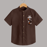 Hey Boo Ghost & Bat Print Kids Shirt  - CHOCOLATE BROWN - 0 - 6 Months Old (Chest 23")