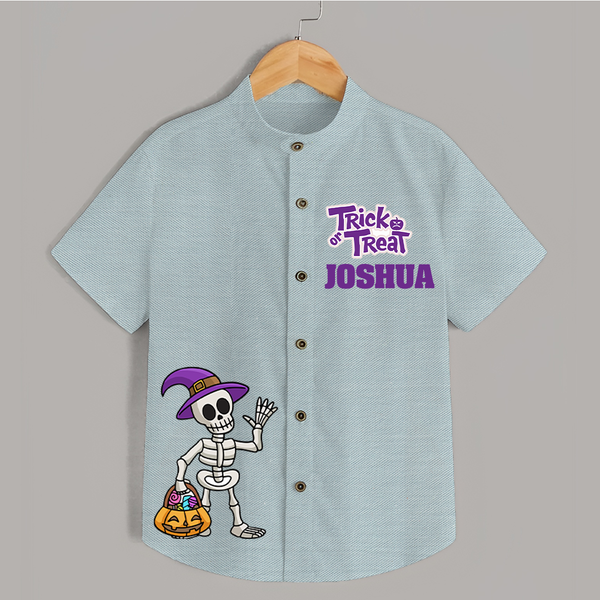 Trick or Treat Shirt | Custom Kids Shirt for Festival Fun - ARCTIC BLUE - 0 - 6 Months Old (Chest 23")