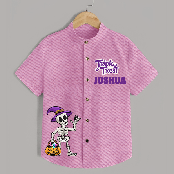 Trick or Treat Shirt | Custom Kids Shirt for Festival Fun - BABY PINK - 0 - 6 Months Old (Chest 23")