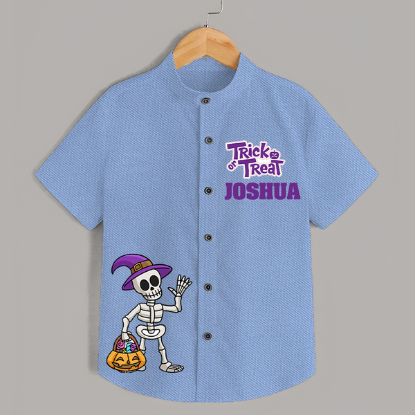 Trick or Treat Shirt | Custom Kids Shirt for Festival Fun - SKY BLUE - 0 - 6 Months Old (Chest 23")