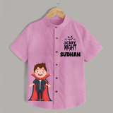 Scary Night Vampire Print Kids Shirt  - BABY PINK - 0 - 6 Months Old (Chest 23")