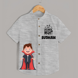 Scary Night Vampire Print Kids Shirt  - GREY - 0 - 6 Months Old (Chest 23")
