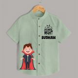 Scary Night Vampire Print Kids Shirt  - MINT GREEN - 0 - 6 Months Old (Chest 23")