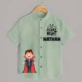 Scary Night Shirt | Personalized Kids Shirt for Halloween Festivities - MINT GREEN - 0 - 6 Months Old (Chest 23")