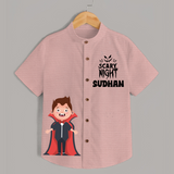 Scary Night Vampire Print Kids Shirt  - PEACH - 0 - 6 Months Old (Chest 23")