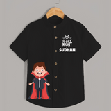 Scary Night Vampire Print Kids Shirt  - BLACK - 0 - 6 Months Old (Chest 23")