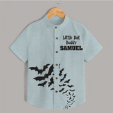 Little Bat Buddy Shirt | Custom Kids Shirt for Spooky Fun - ARCTIC BLUE - 0 - 6 Months Old (Chest 23")