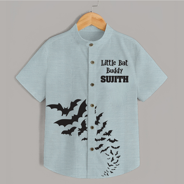 Little Bat Buddy Halloween Print Kids Shirt  - ARCTIC BLUE - 0 - 6 Months Old (Chest 23")