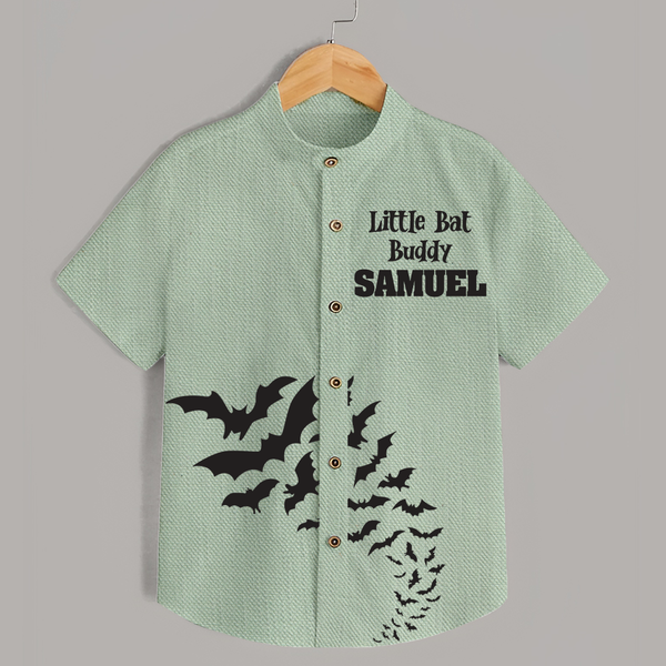 Little Bat Buddy Shirt | Custom Kids Shirt for Spooky Fun - MINT GREEN - 0 - 6 Months Old (Chest 23")