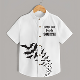 Little Bat Buddy Halloween Print Kids Shirt  - WHITE - 0 - 6 Months Old (Chest 23")
