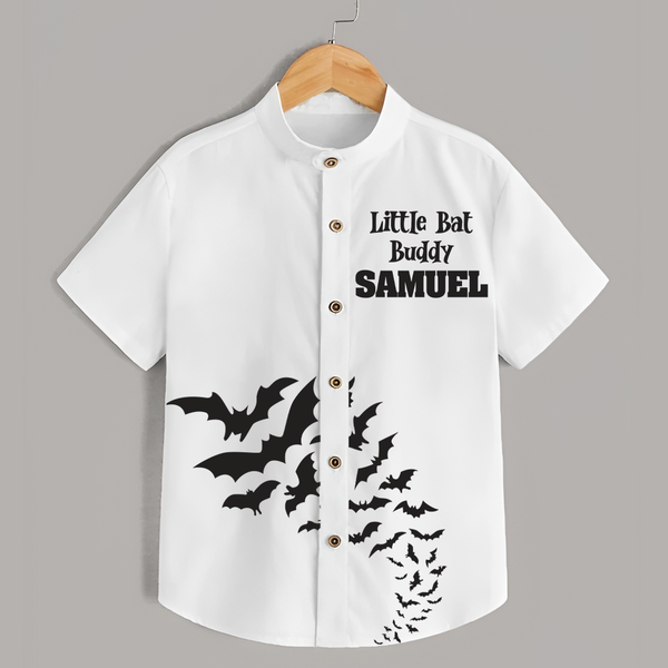Little Bat Buddy Shirt | Custom Kids Shirt for Spooky Fun - WHITE - 0 - 6 Months Old (Chest 23")