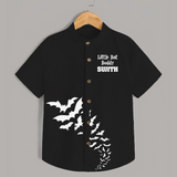 Little Bat Buddy Halloween Print Kids Shirt  - BLACK - 0 - 6 Months Old (Chest 23")
