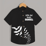 Little Bat Buddy Shirt | Custom Kids Shirt for Spooky Fun - BLACK - 0 - 6 Months Old (Chest 23")