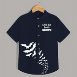 Little Bat Buddy Halloween Print Kids Shirt  - NAVY BLUE - 0 - 6 Months Old (Chest 23")