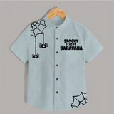 Spooky Season Spider Web Print Kids Shirt - ARCTIC BLUE - 0 - 6 Months Old (Chest 23")
