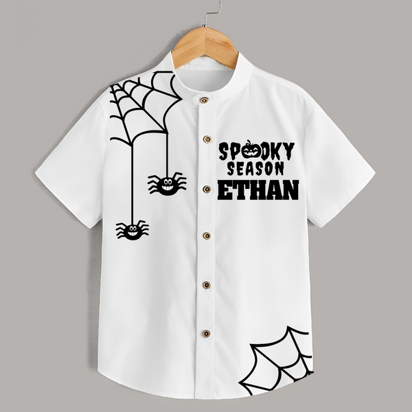 Spooky Season Shirt | Personalized Kids Named Shirt for Halloween - WHITE - 0 - 6 Months Old (Chest 23")
