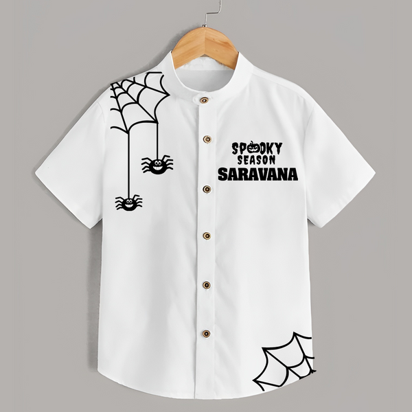 Spooky Season Spider Web Print Kids Shirt - WHITE - 0 - 6 Months Old (Chest 23")