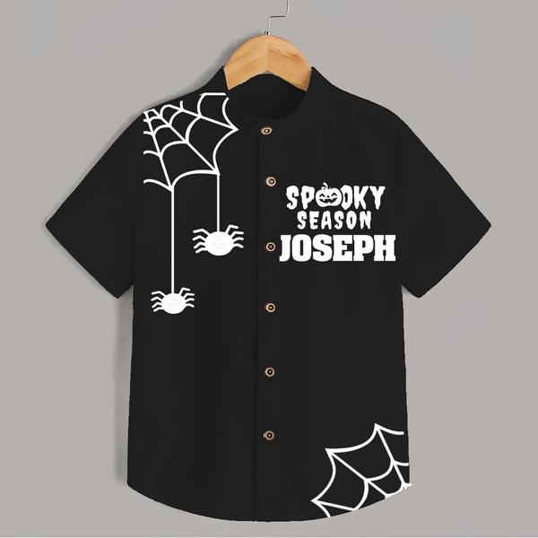 Spooky Season Shirt | Personalized Kids Named Shirt for Halloween - BLACK - 0 - 6 Months Old (Chest 23")