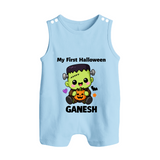 My First Little Frankenstein First Halloween Romper Suit  - BABY BLUE - New Born (Chest 18")