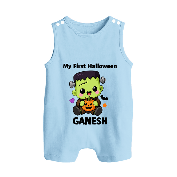 My First Little Frankenstein First Halloween Romper Suit  - BABY BLUE - New Born (Chest 18")