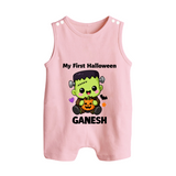 My First Little Frankenstein First Halloween Romper Suit  - BABY PINK - New Born (Chest 18")