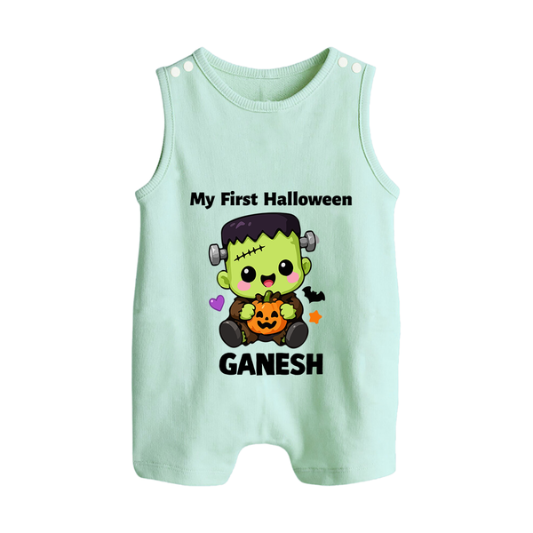 My First Little Frankenstein First Halloween Romper Suit  - MINT GREEN - New Born (Chest 18")