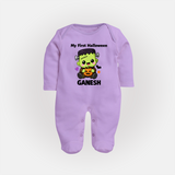 My First Little Frankenstein First Halloween Full Body Suit - LILAC - New Born (Chest 7.5")