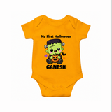 My First Little Frankenstein First Halloween Romper - CHROME YELLOW - New Born (Chest 14")