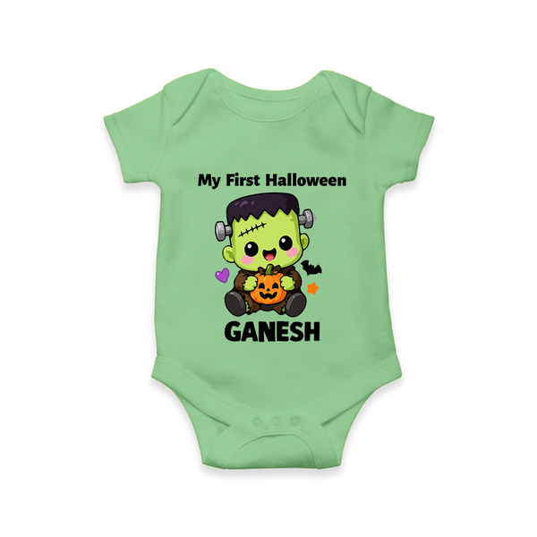 My First Little Frankenstein First Halloween Romper - GREEN - New Born (Chest 14")